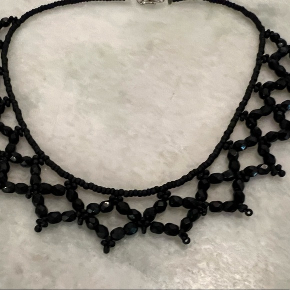 Black Czech crystal necklace coker - Picture 3 of 3